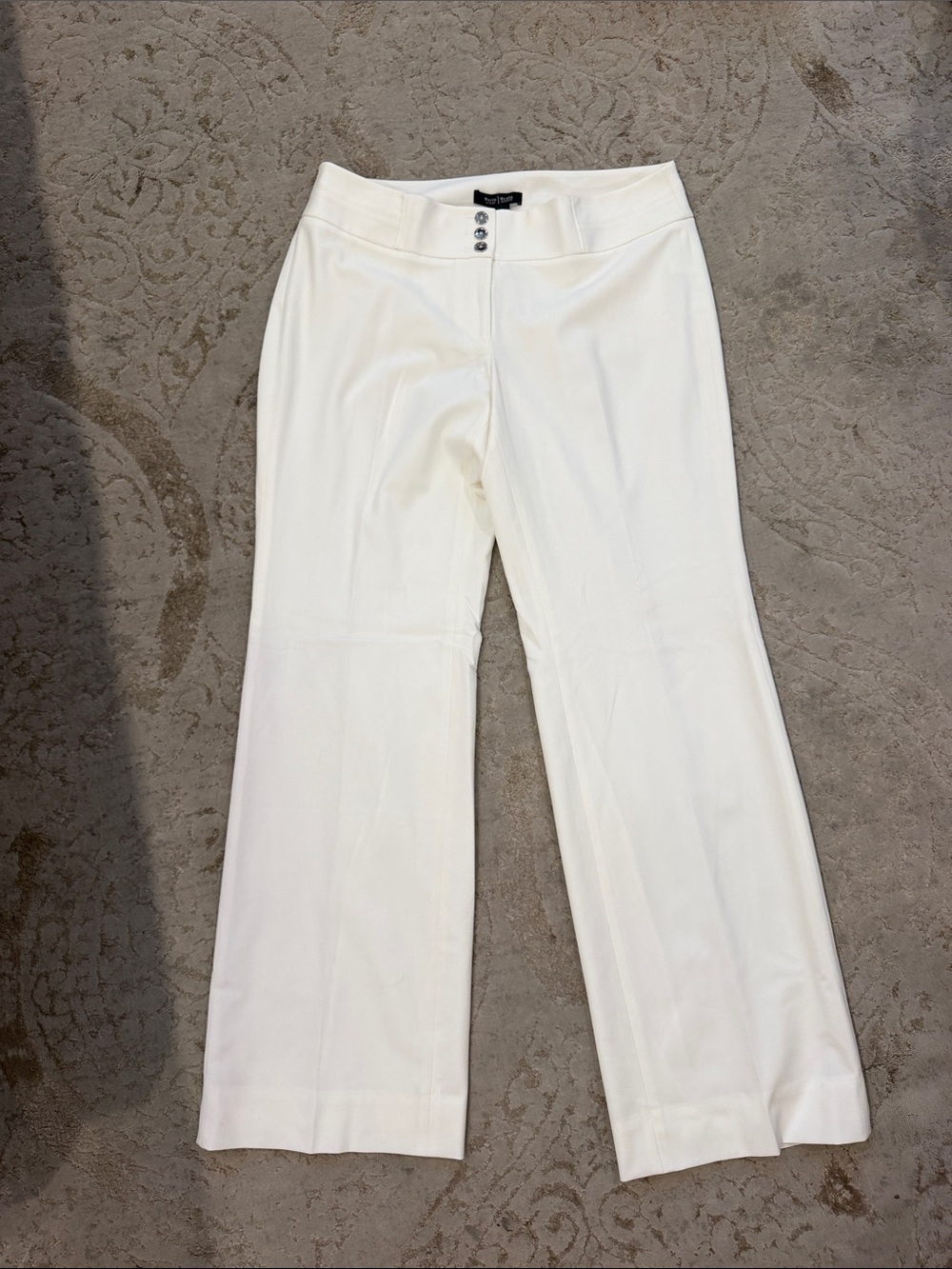 White House Black Market White Wide-Leg Pull-On Pants